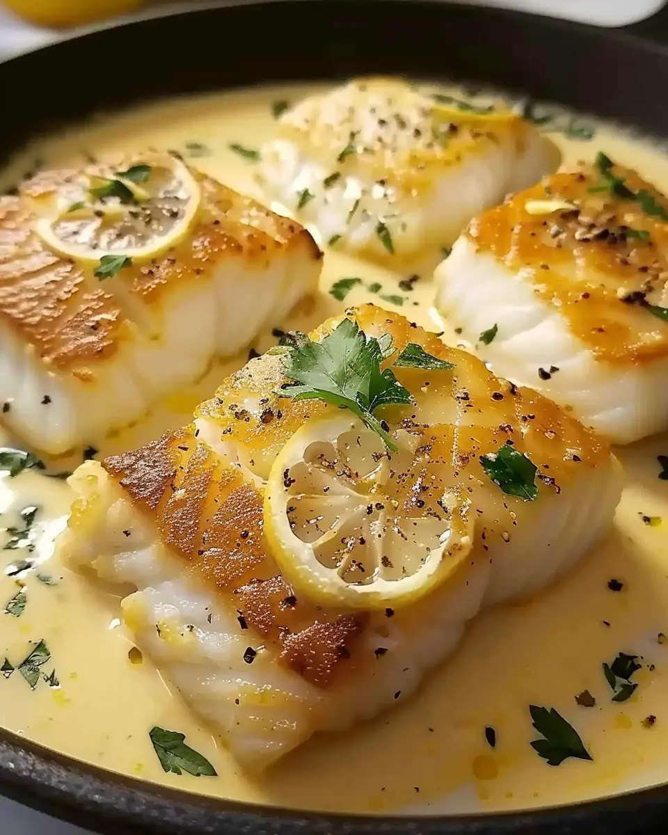 Baked Cod in Coconut Lemon Cream Sauce: A Light, Creamy Delight