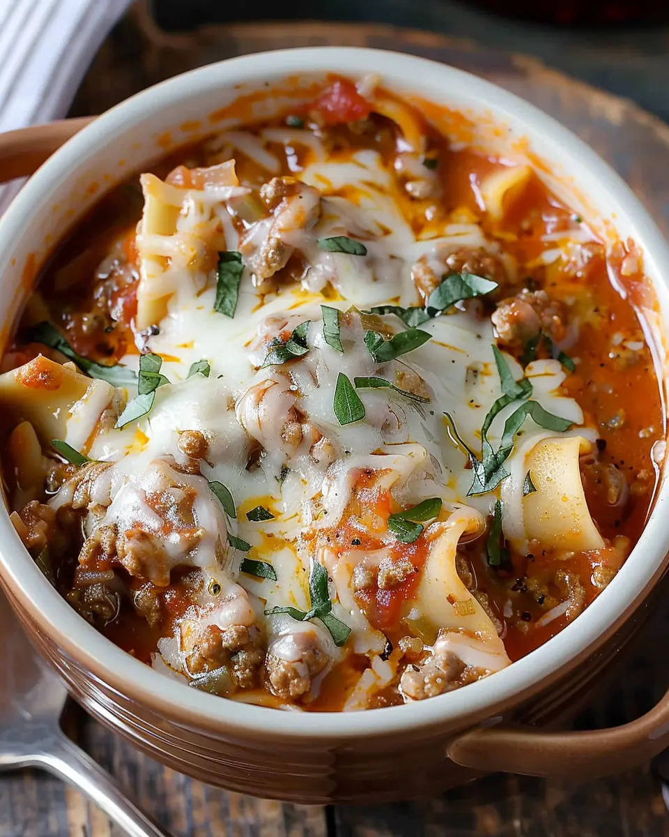 Lasagna Soup Recipe: Indulgent Comfort Food with Turkey Bacon and Chicken Ham