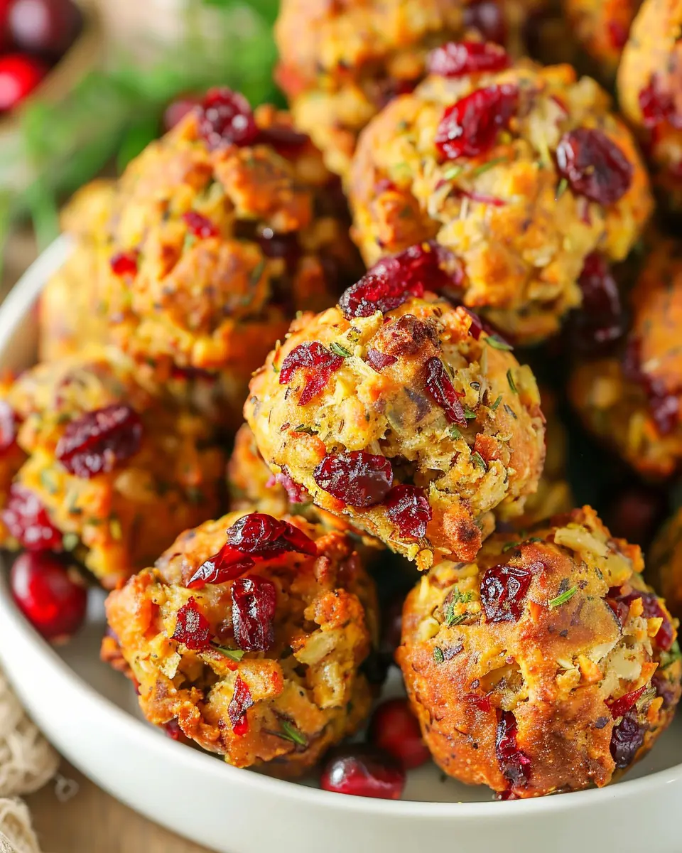 Turkey Cranberry Stuffing Balls: Easy, Flavor-Packed Holiday Treats
