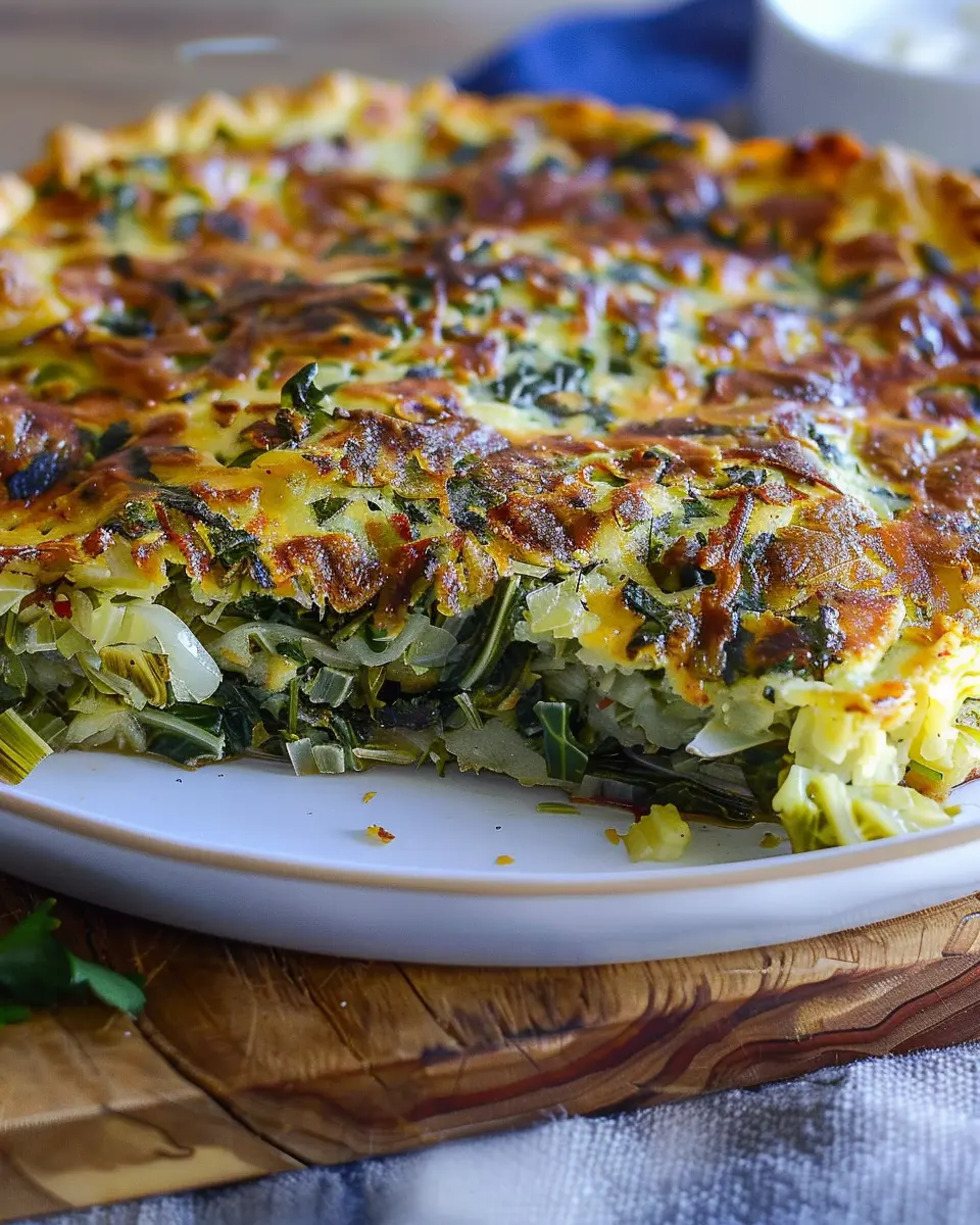 Cabbage Pie Delight: Easy Turkey Bacon &amp; Chicken Ham Recipe