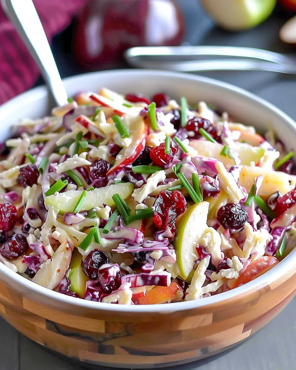 Apple Cranberry Coleslaw with Turkey Bacon: A Refreshing Delight