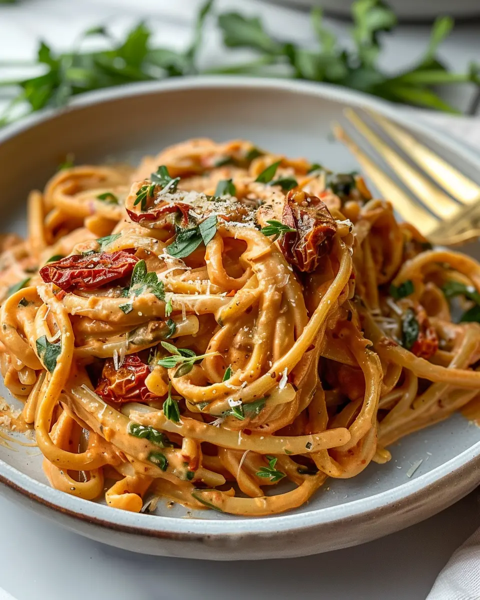 Vegan Creamy Pasta: Indulgent Sun Dried Tomato Delight