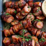 Mustard Hasselback Kielbasa Bites