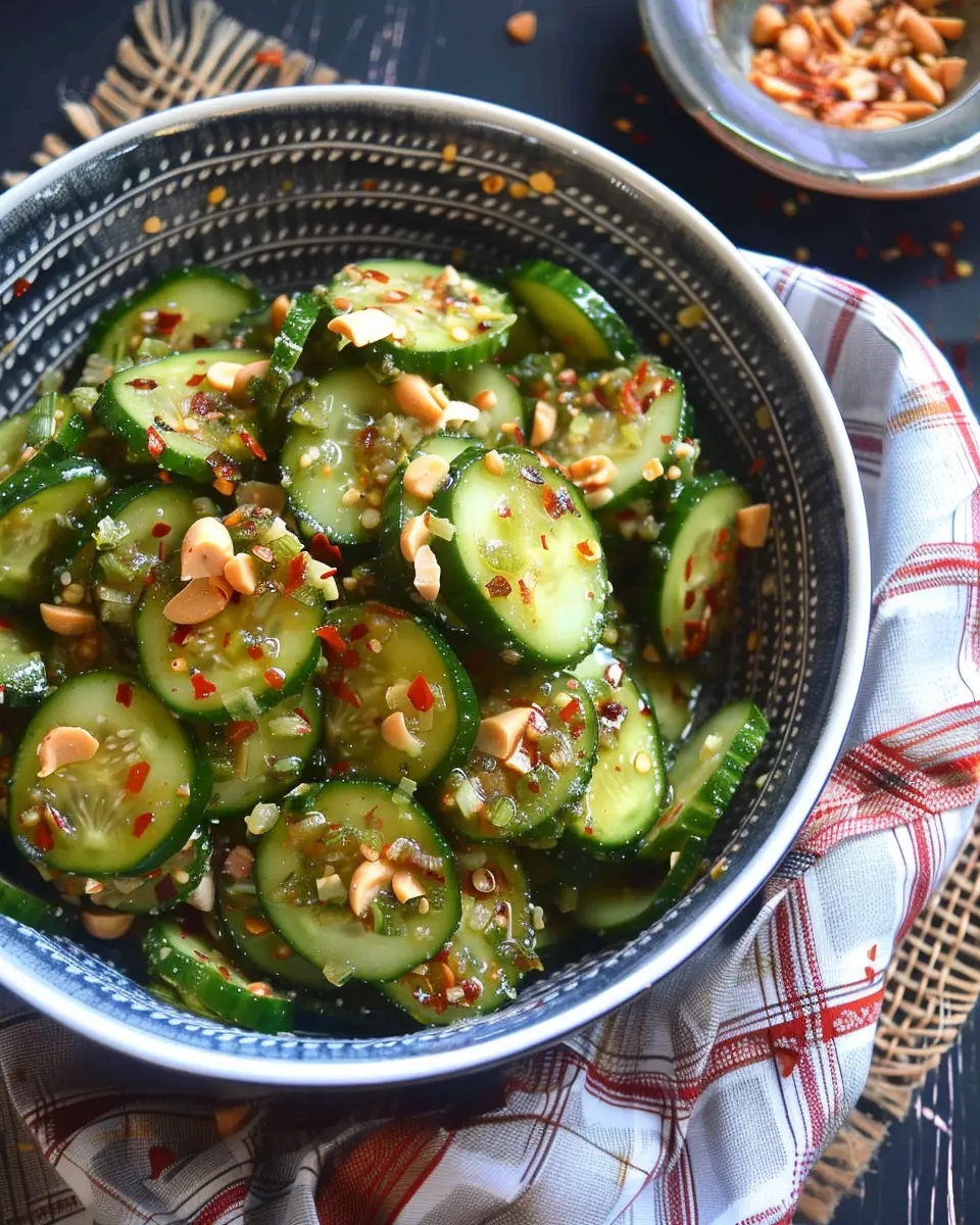 Cucumbers in Spicy Peanut Sauce: A Refreshing and Easy Delight