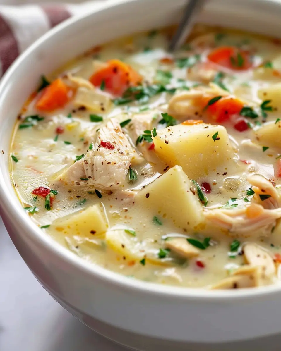 Chicken Potato Soup: Easy Comfort Food with Turkey Bacon Delight