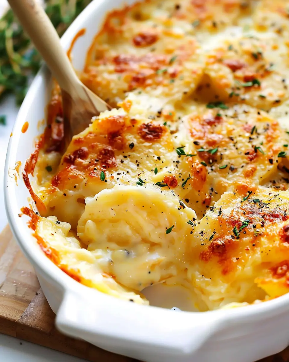Scalloped Potatoes: Indulgent Comfort with Turkey Bacon and Chicken Ham