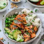 Spicy Salmon Bowls with Coconut Rice