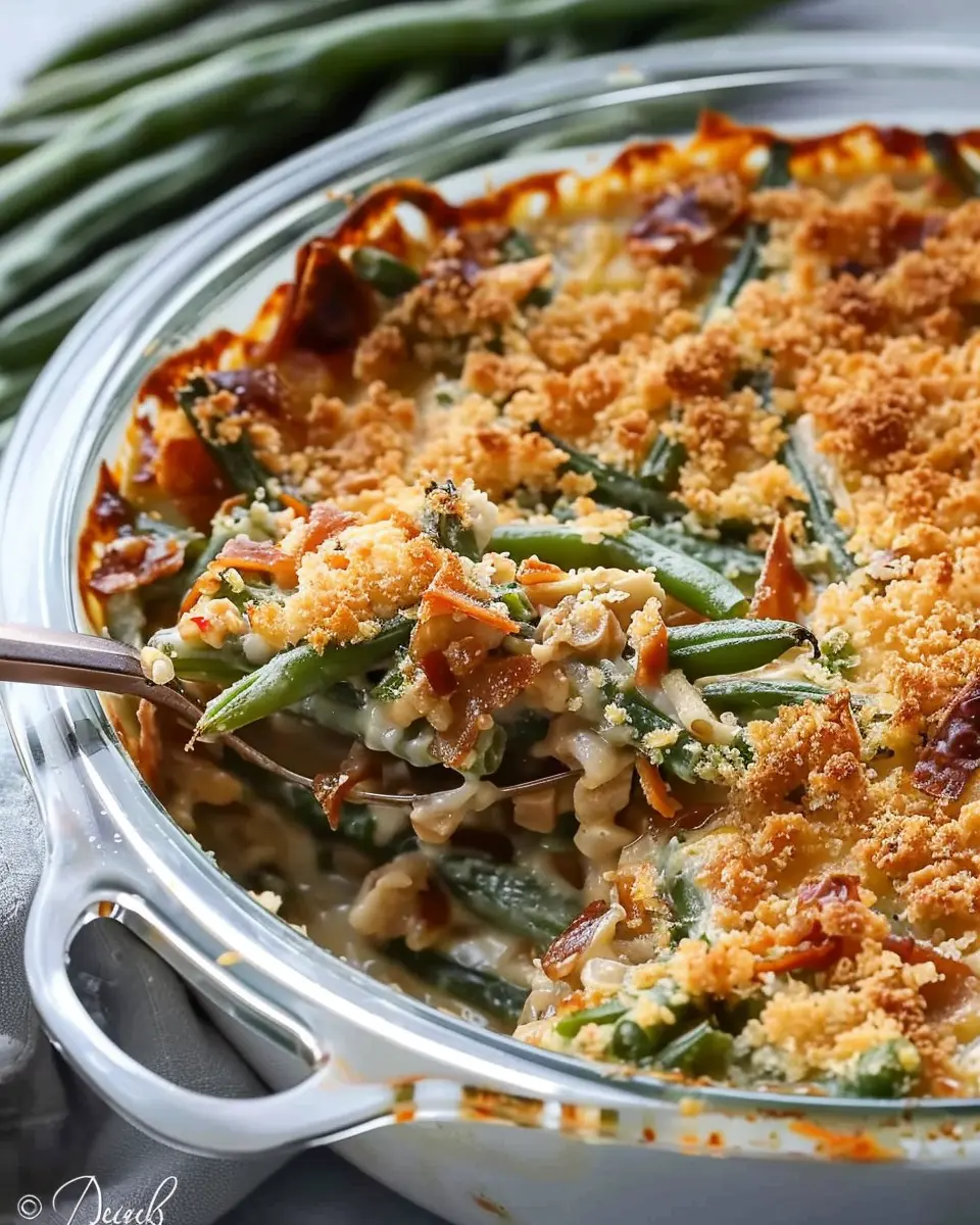 Green Bean Casserole with Turkey Bacon: A Comforting Twist