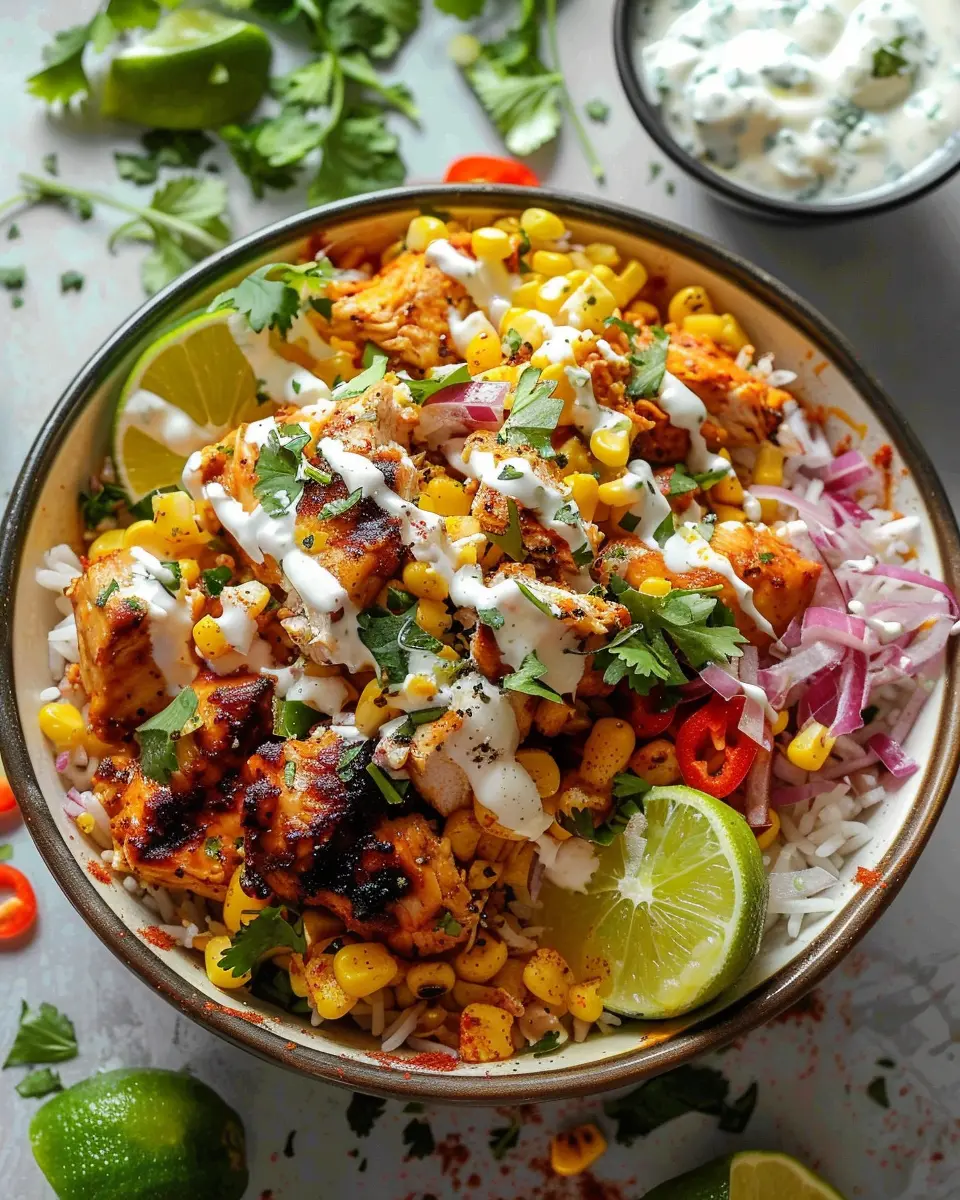 Tasty Street Corn Chicken Bowl with Turkey Bacon Delight
