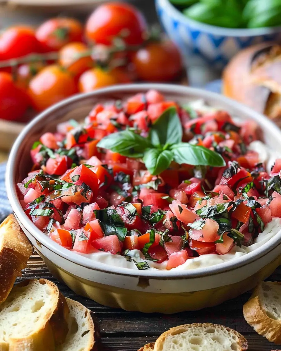 Easy Boursin Bruschetta Dip: A Creamy Delight with Turkey Bacon