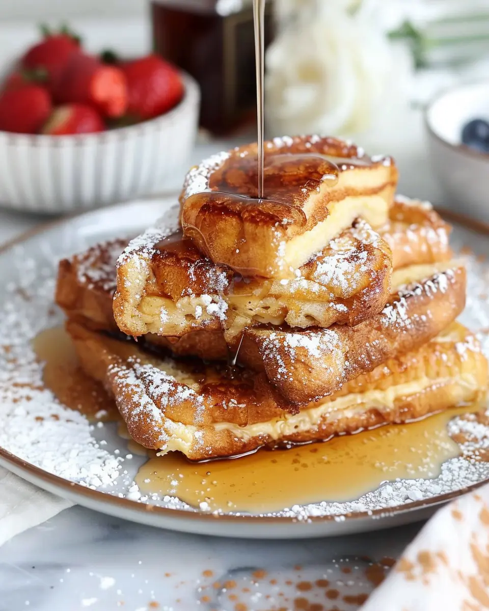 Churro Stuffed French Toast: Indulgent Breakfast Delight with Turkey Bacon
