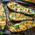 Cheesy Garlic Zucchini Steaks
