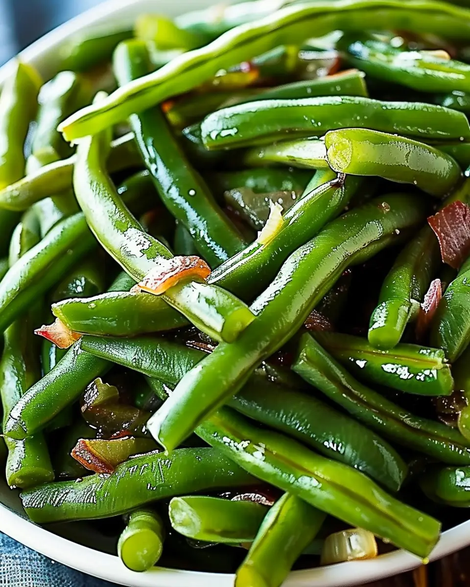 Sweet and Sour Green Beans with Turkey Bacon: A Simple Delight