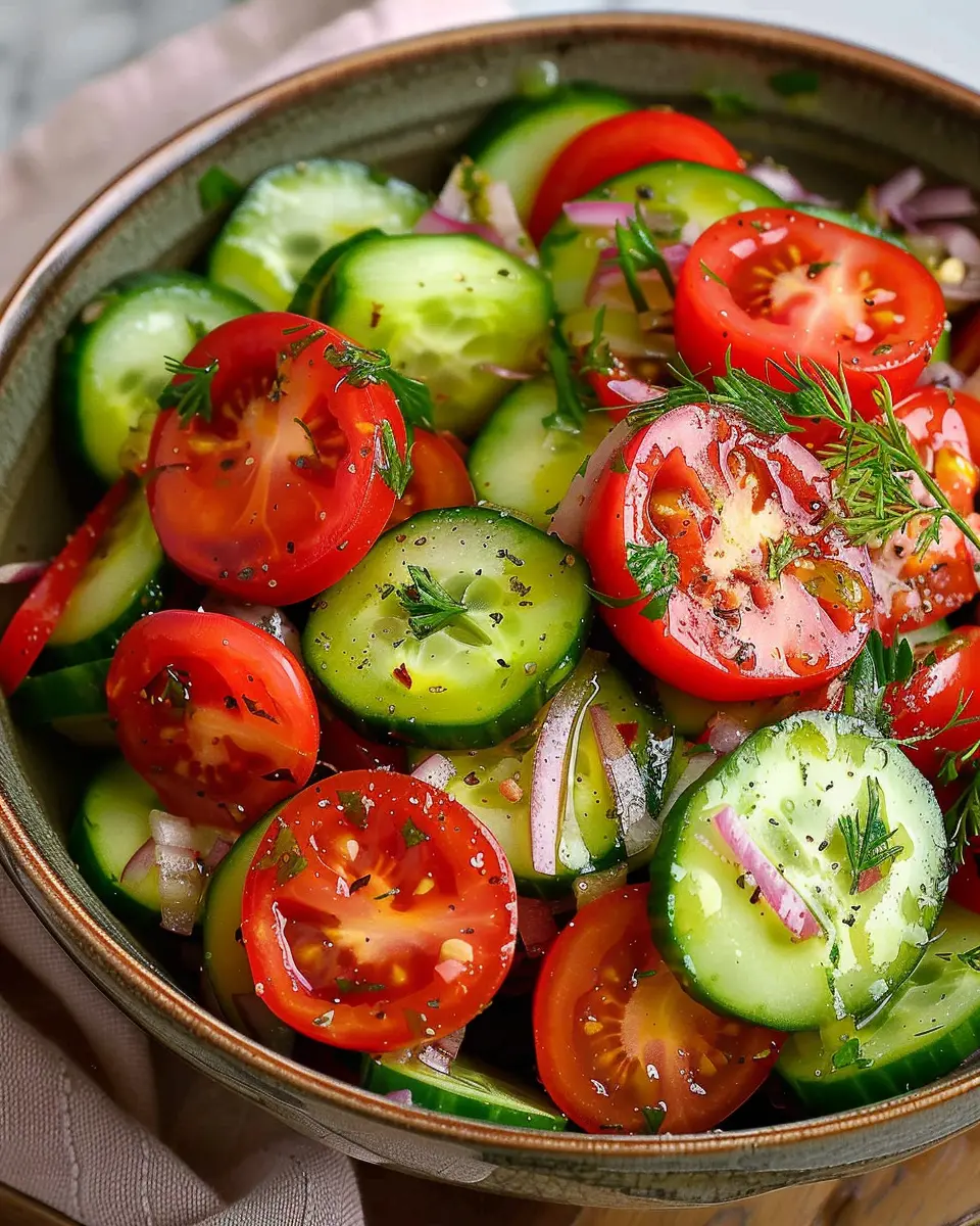 Tomato Cucumber Salad Recipe: Refreshing Twist with Turkey Bacon