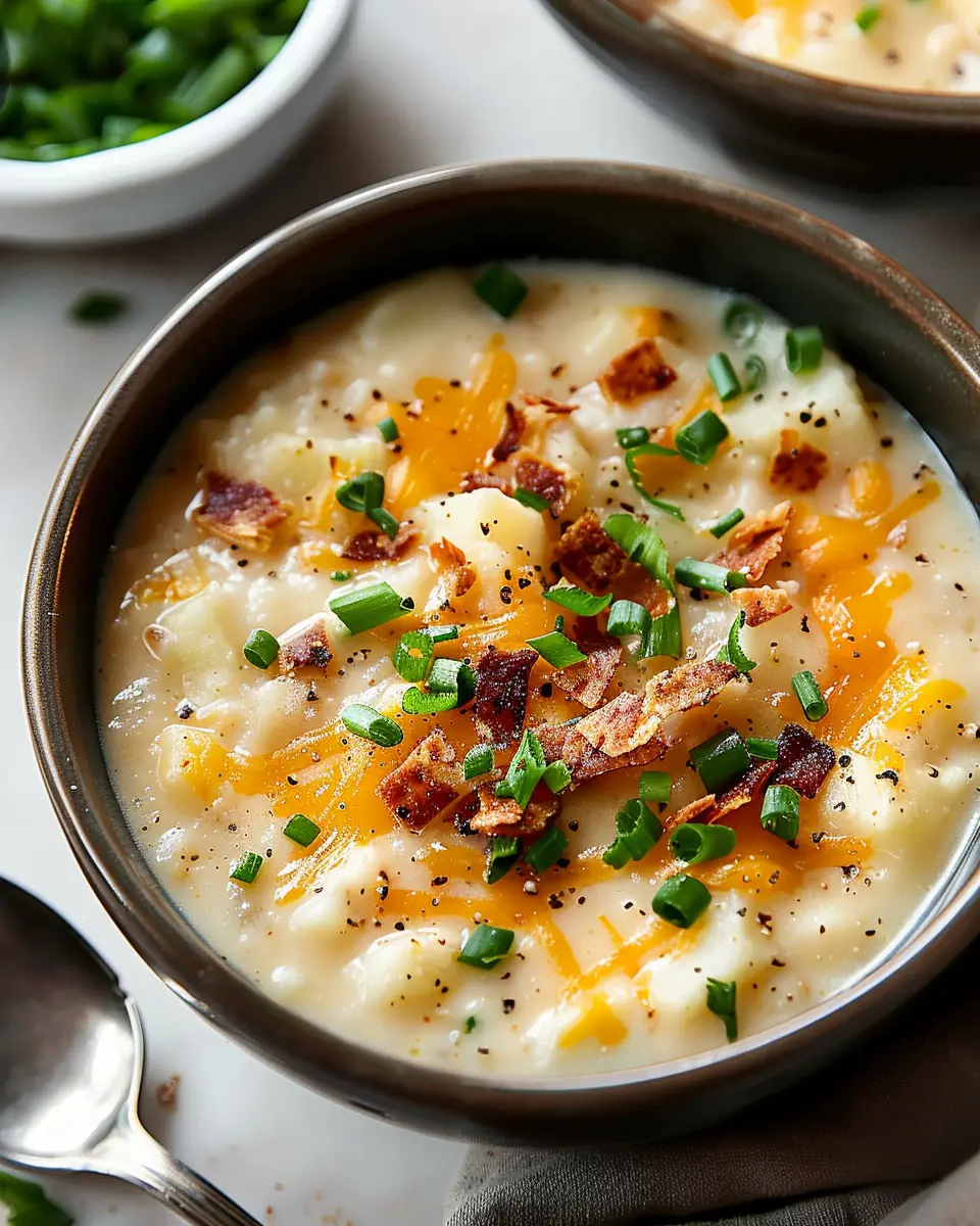 Loaded Potato Soup: Indulgent Comfort with Turkey Bacon and Chicken Ham