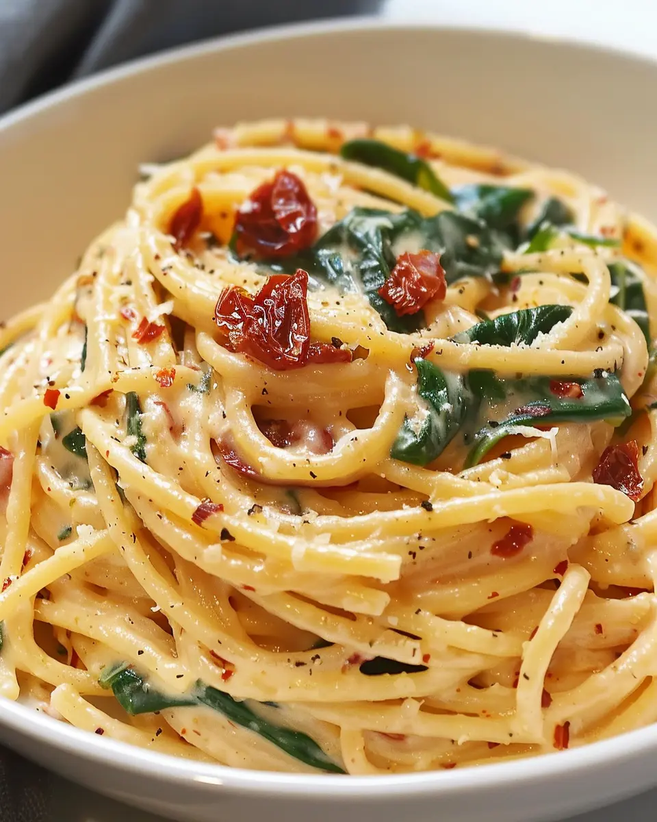 Spaghetti Spinach Cream Sauce: A Delightful Turkey Bacon Twist