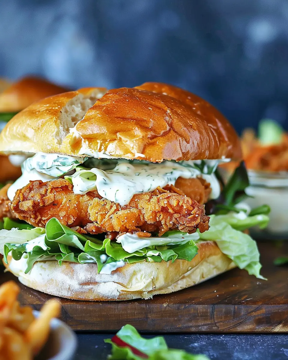 Crispy Chicken Caesar Sandwich with Turkey Bacon and a Twist