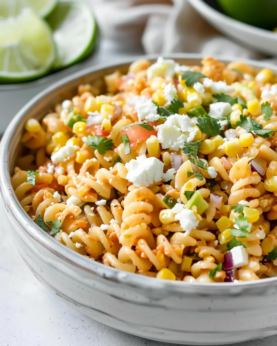 Healthy Mexican Street Corn Pasta Salad With Turkey Bacon Delight