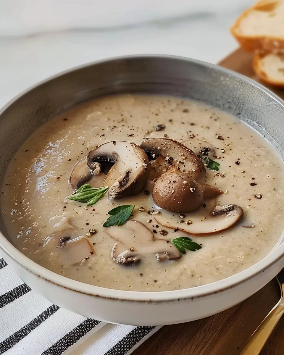Cream of Mushroom Soup: Easy Comfort with Turkey Bacon Boost