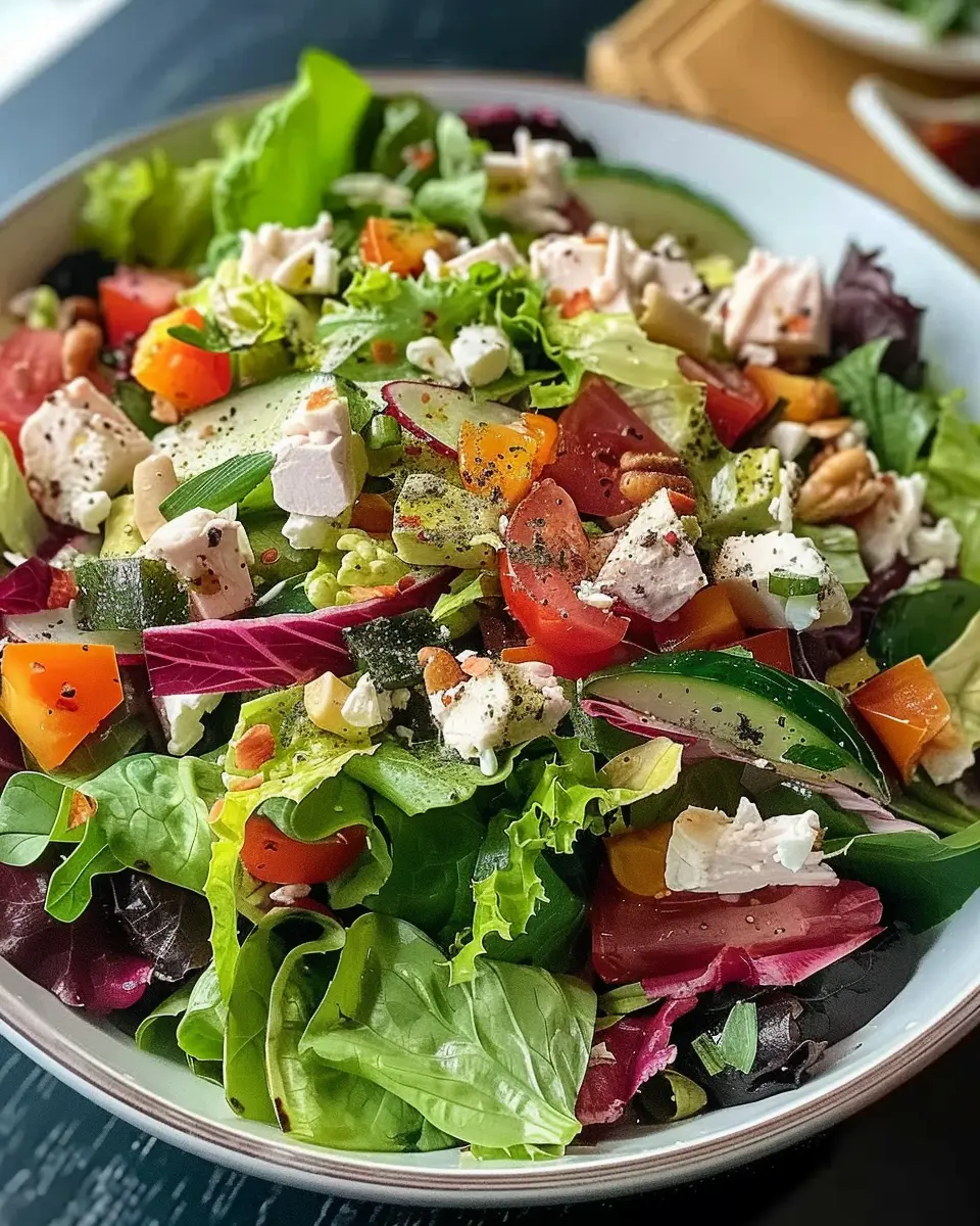 The Best Salad I’ve Ever Eaten with Turkey Bacon and Chicken Ham