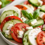 Fresh Cucumber Caprese Salad