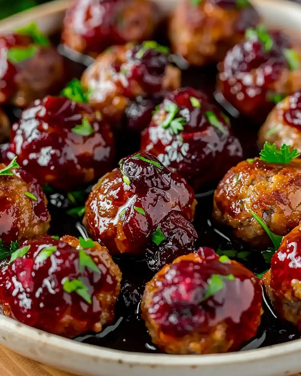 Quick Christmas Cranberry Meatballs: Juicy Turkey Bacon Delight for Festive Gatherings
