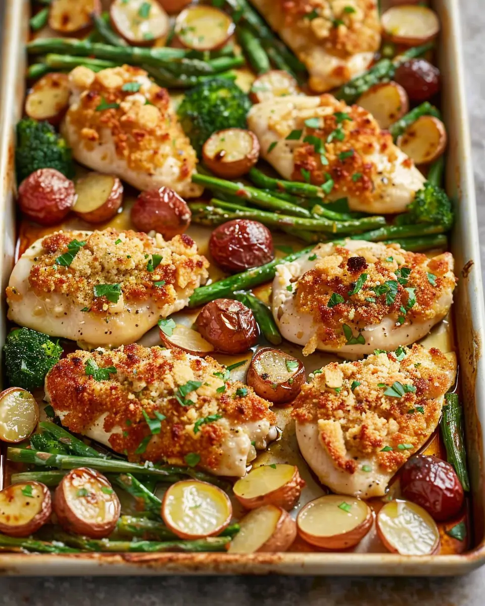 Parmesan Crusted Chicken Sheet Pan Dinner: Easy and Delicious Home Meal