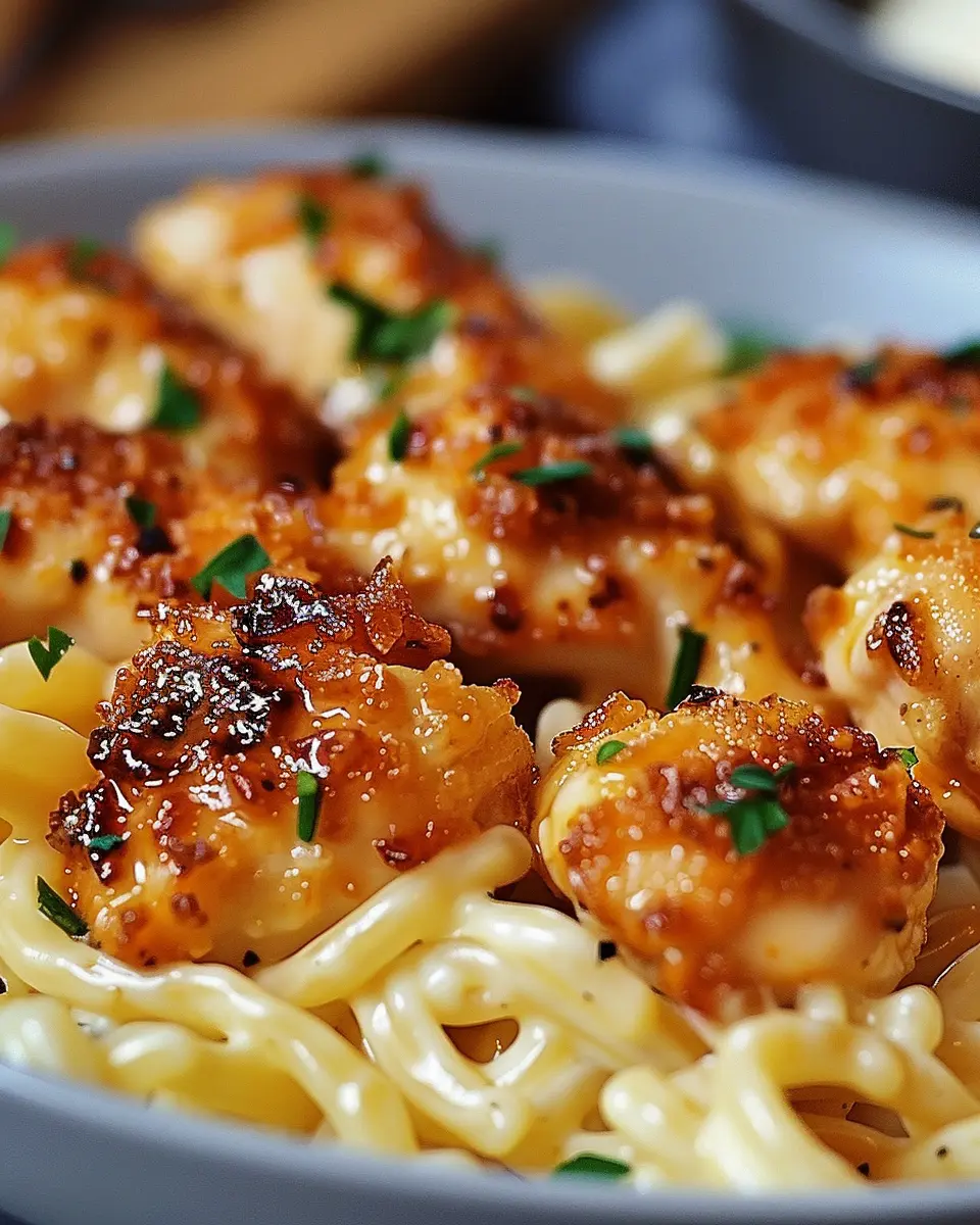 Garlic Butter Chicken Bites: Easy Savory Creamy Parmesan Pasta