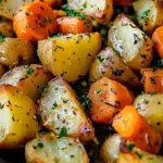 Garlic Herb Roasted Potatoes Carrots and Zucchini