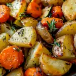 Garlic Herb Roasted Potatoes Carrots and Zucchini