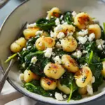 Crispy Gnocchi With Spinach and Feta