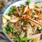Honey Mustard Quinoa Apple Salad with Crispy Shallots