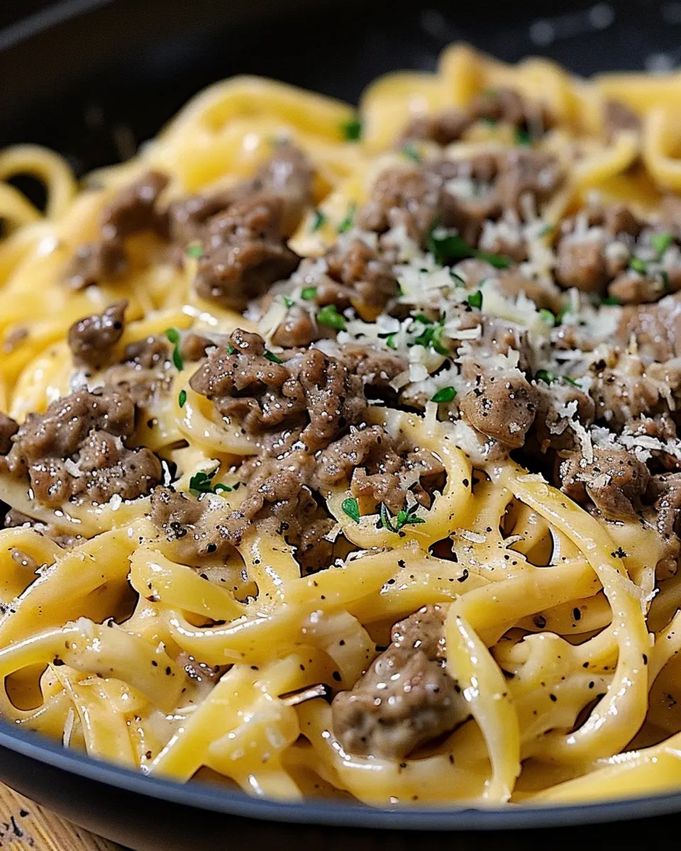 One-Pot Creamy Beef and Garlic Butter Pasta: Easy Family Favorite