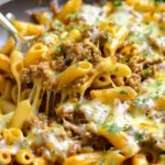 Cheesy Ground Beef Pasta Skillet