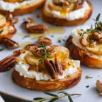 Whipped Feta Crostinis with Hot Honey and Pecans