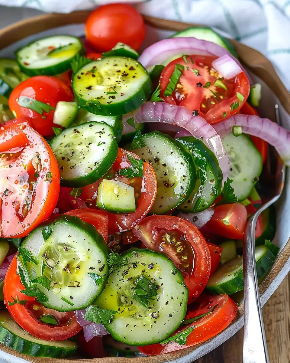 Cucumber Tomato Salad: Easy Freshness with Turkey Bacon Twist