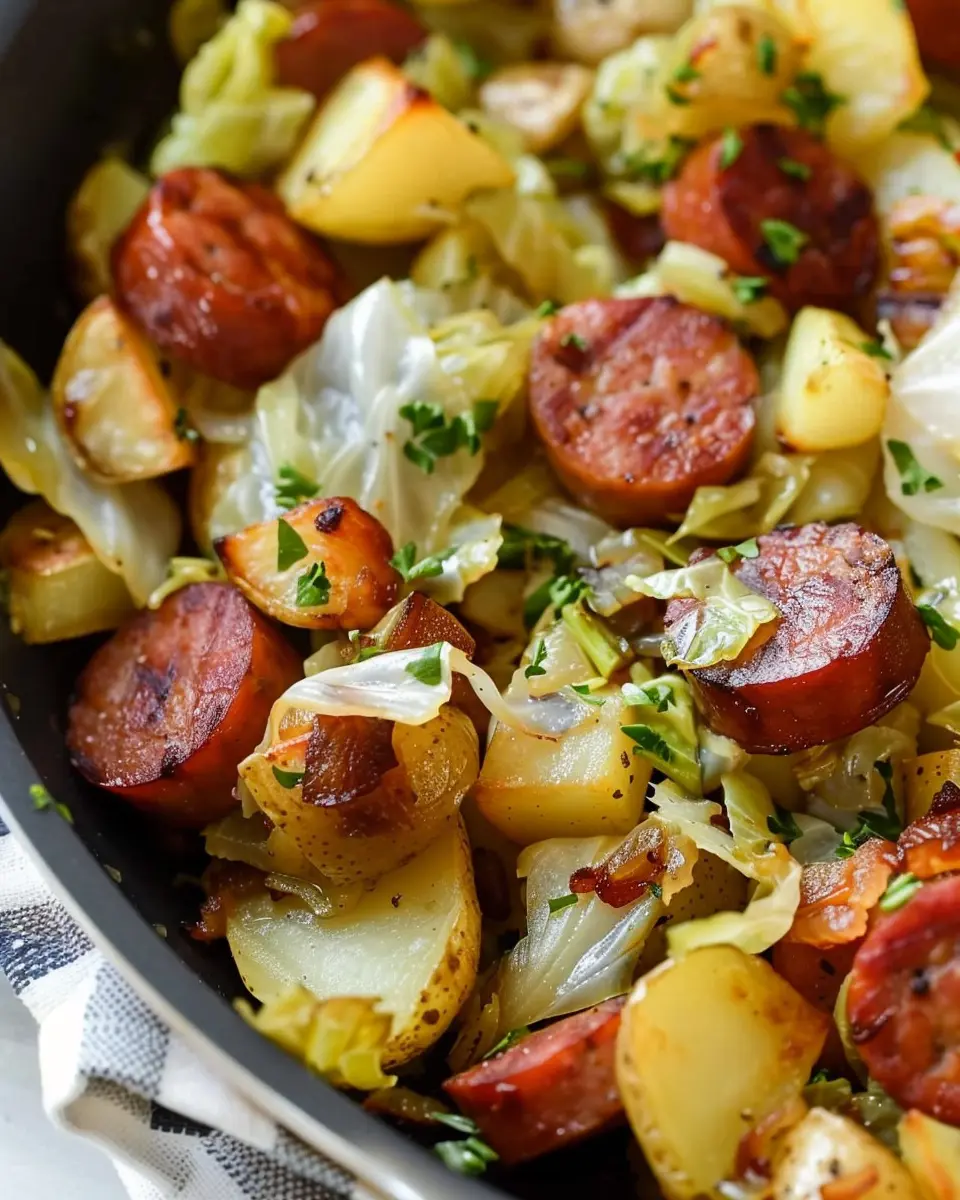 20 Minute Kielbasa Cabbage Potato Skillet: Easy Comfort Food
