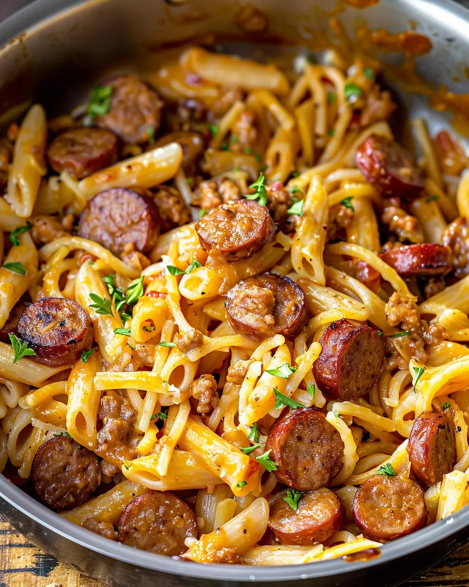 One Pot Spicy Sausage Pasta That’s Easy and Full of Flavor