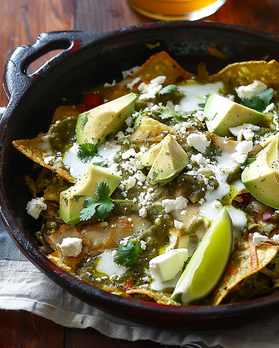Chilaquiles verdes: Easy Recipe with Turkey Bacon and Chicken Ham