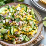 Mexican Street Corn Salad with Cucumber