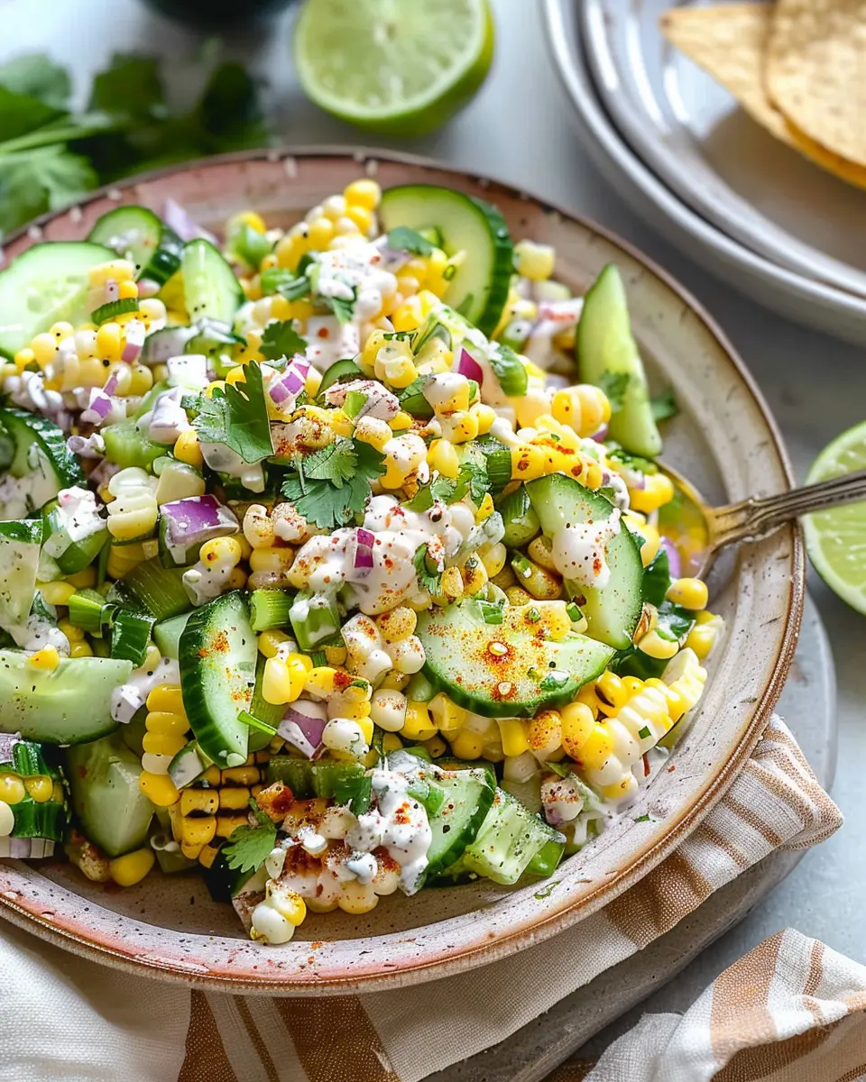 Mexican Street Corn Salad with Cucumbers: A Fresh, Easy Twist